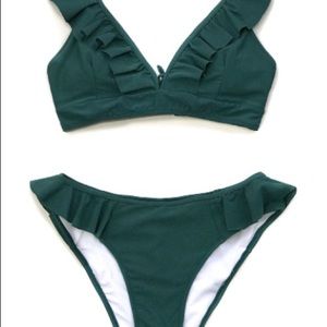Teal Ruffle Bikini Set